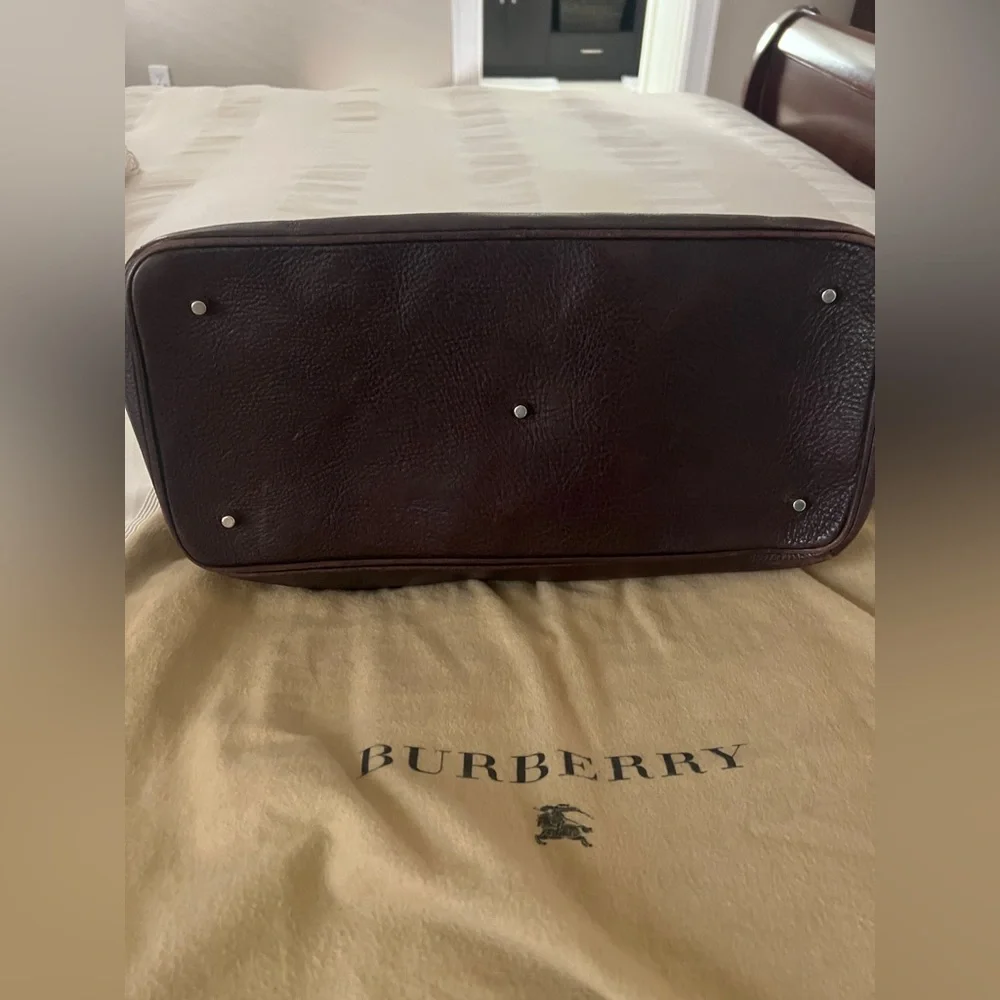 Burberry Vintage Check Canvas Satchel in Brown